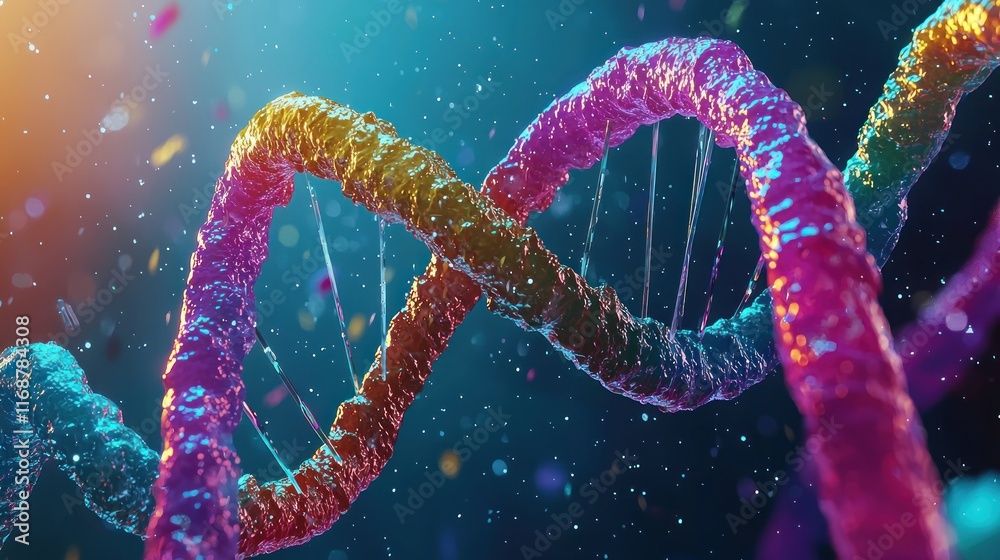 Colorful DNA strands representing genetic structure and science. Colorful DNA strands representing genetic structure and science.