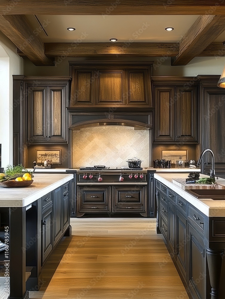 Elegant Dark Wood Kitchen Island And Range Elegant Dark Wood Kitchen Island And Range