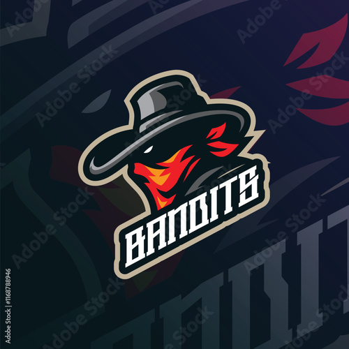 Bandits mascot logo design vector with modern illustration concept style for badge, emblem and t shirt printing. Bandits head illustration.