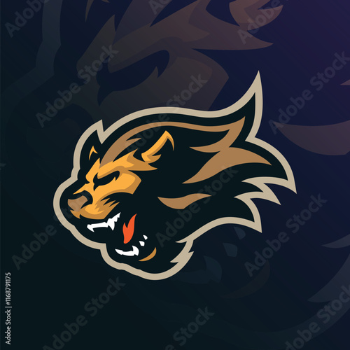 Lion mascot logo design vector with modern illustration concept style for badge, emblem and t shirt printing. Angry head lion illustration for sport team.