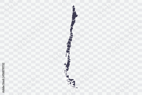 Chile Map Slate Color on White Background quality files Png