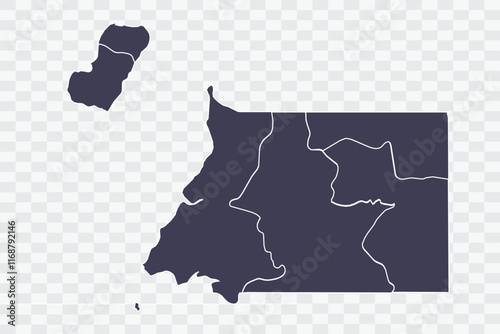 Equatorial Guinea Map Slate Color on White Background quality files Png