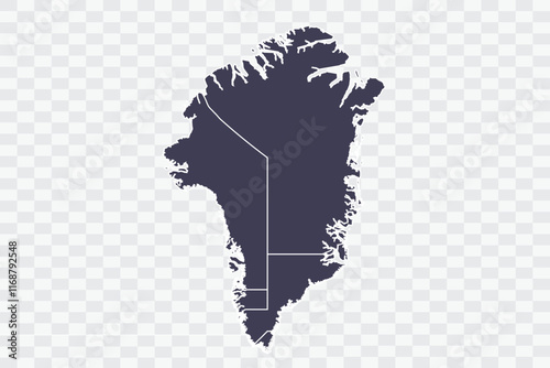Greenland Map Slate Color on White Background quality files Png