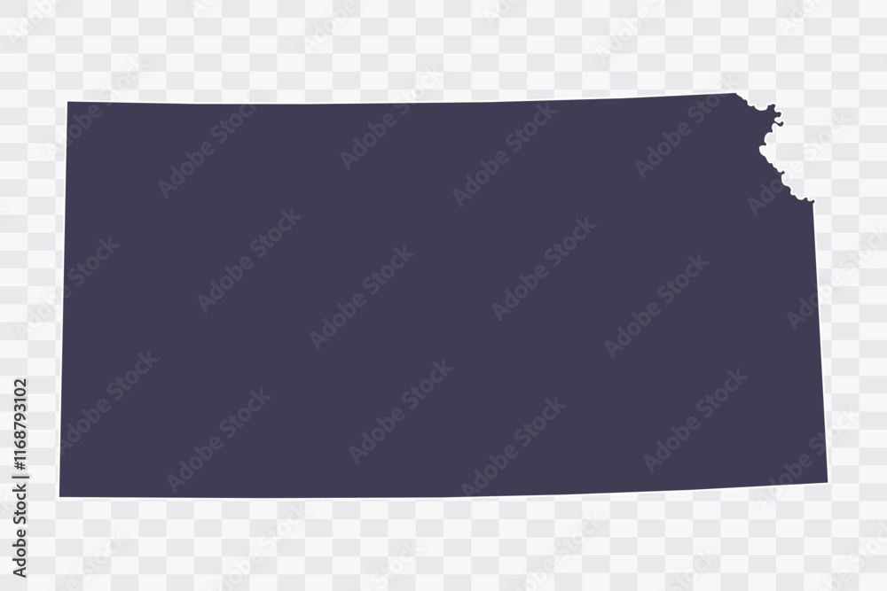 Obraz premium KANSAS Map Slate Color on White Background quality files Png