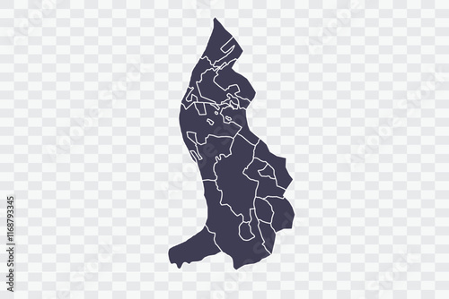 Liechtenstein Map Slate Color on White Background quality files Png