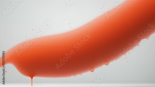 Dynamic splash of vibrant orange liquid with suspended droplets, mid-motion against a clean white background, showcasing energy, vivid color, and smooth texture. photo