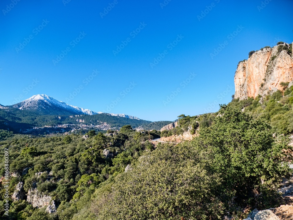 Naklejka premium geyikbayiri limestone rock climbing destination by antalya