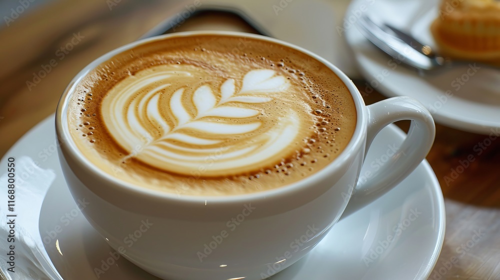 The smooth, creamy texture of a well-made cappuccino, super realistic The smooth, creamy texture of a well-made cappuccino, super realistic