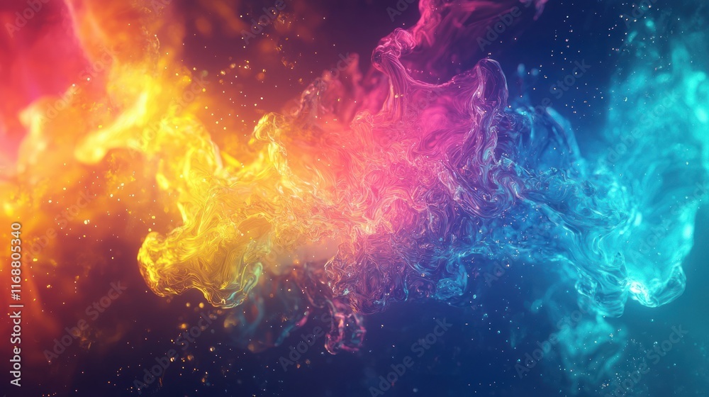 Abstract Colorful Swirling Liquid Paint Nebula Abstract Colorful Swirling Liquid Paint Nebula