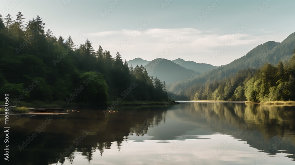 Serene Mountain Lake Reflections In A Forest Serene Mountain Lake Reflections In A Forest