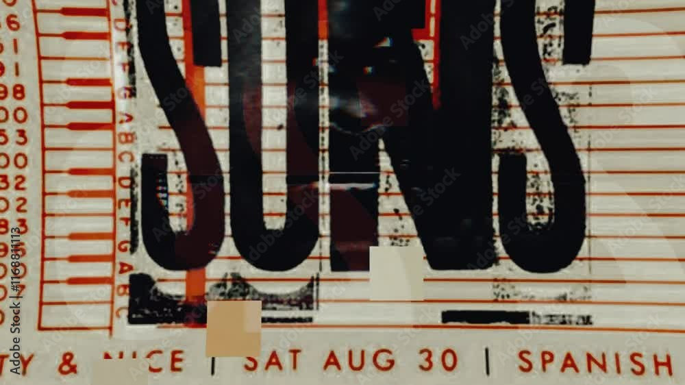 Fast motion background animation with retro style random text. 4K quality footage