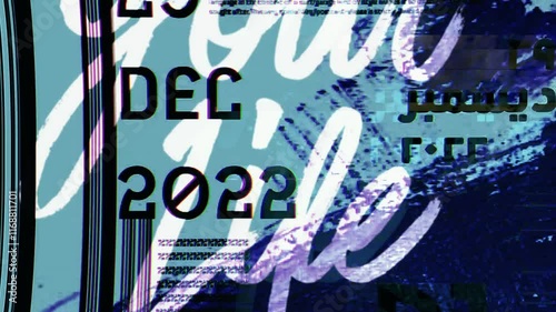 Fast motion background animation with text in retro colors. 4K quality footage