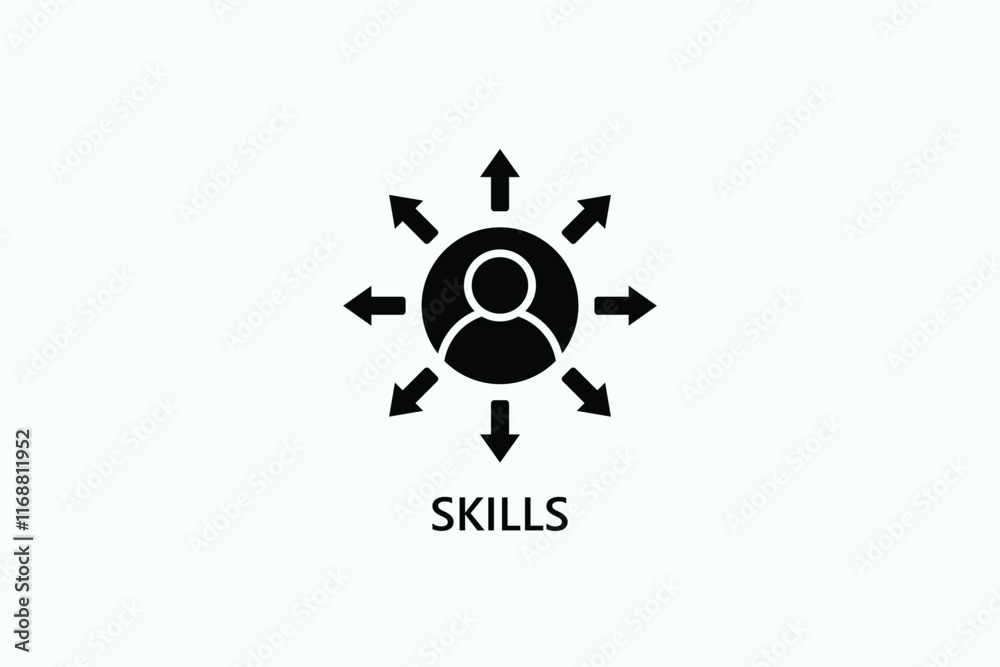 Skills Isolated Vector, Icon Or Logo Sign Symbol Illustration Skills Isolated Vector, Icon Or Logo Sign Symbol Illustration