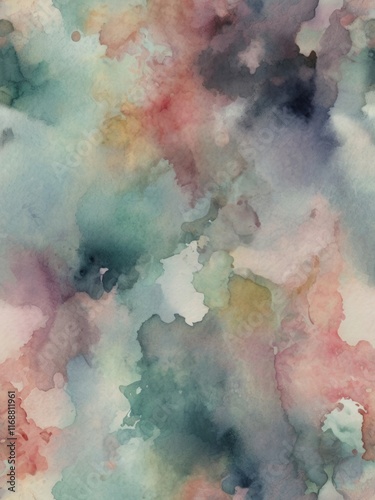 Soft Abstract Watercolor Background in Muted Pastel Colors photo