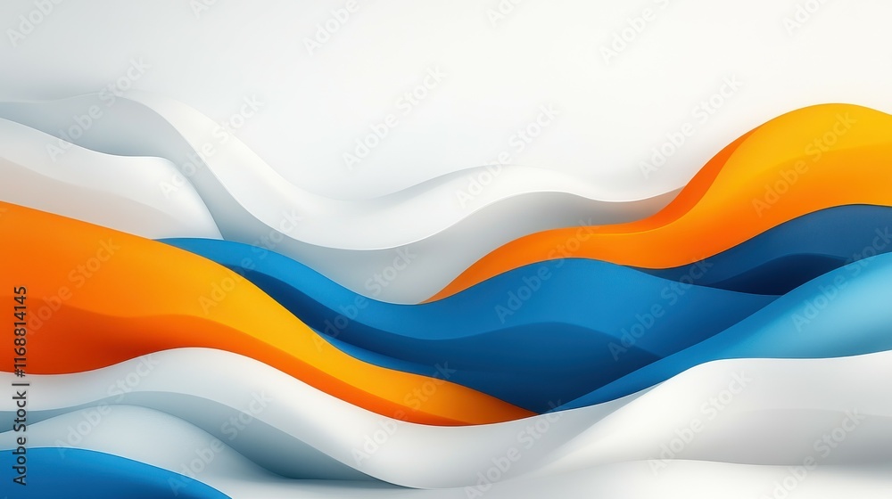 Fototapeta premium A colorful wave with blue, orange, and white colors