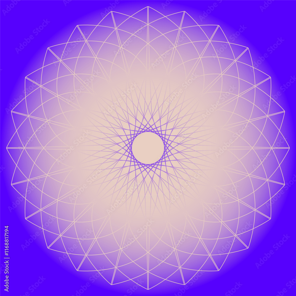orbe lumineuse géométrie  circulaire bleu violet ivoire