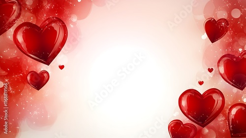 Red Hearts Background Romantic Valentine Love Design photo