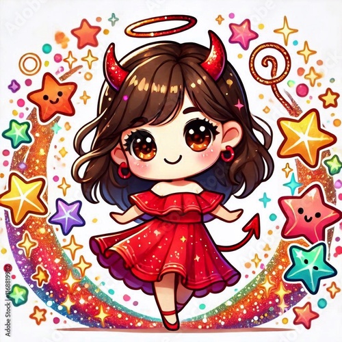 Cartoon devil woman