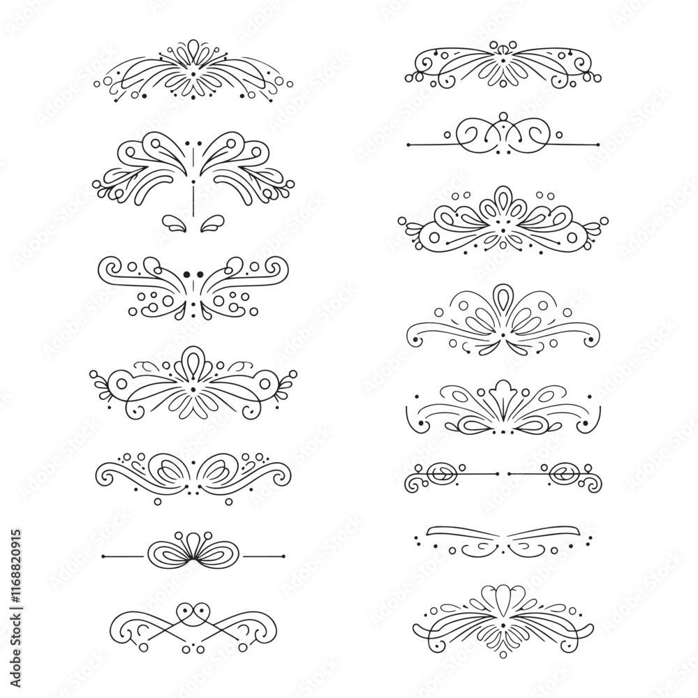 Set of elegant divider design vector