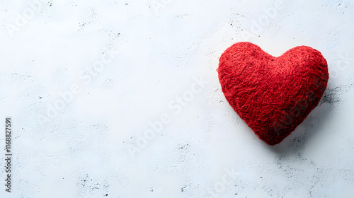Elegantly Simple Minimalistic Interpretation of Valentine's Day with a Singular Red Heart on a Plain White Background