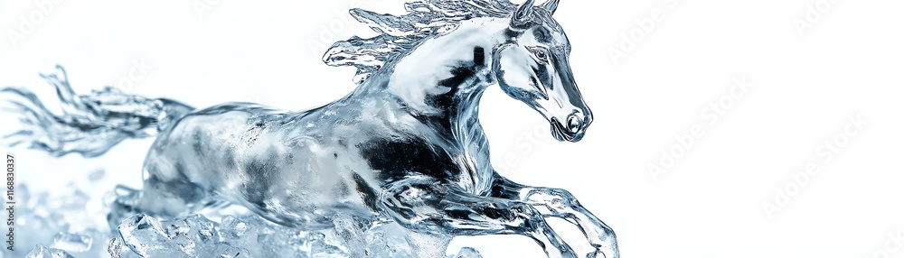 A majestic horse galloping through water, showcasing elegance and strength. A majestic horse galloping through water, showcasing elegance and strength.