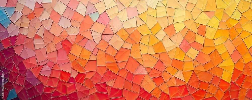 Mosaic abstract background concept. A vibrant abstract mosaic featuring a blend of warm colors and geometric shapes. Mosaic abstract background concept. A vibrant abstract mosaic featuring a blend of warm colors and geometric shapes.