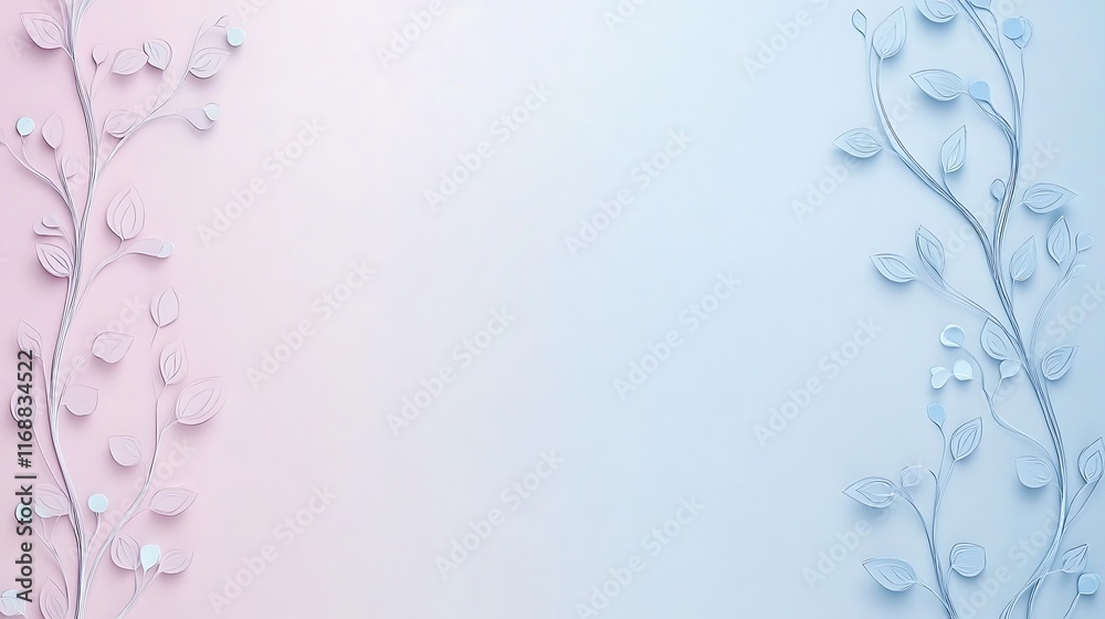 Obraz premium Pastel Paper Flowers Frame Background Design