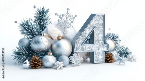 Silver Christmas Decor: Number Four, Festive Cheer! photo