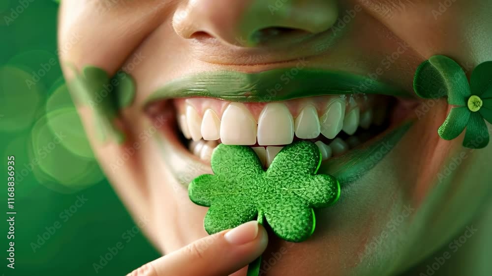 The happy teeth who celebrate ST Patrick's day.