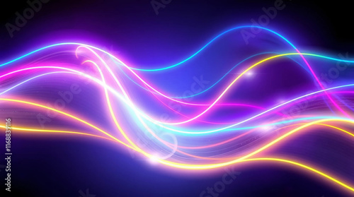 Dynamic Electric Glow Neon Wave Digital Background