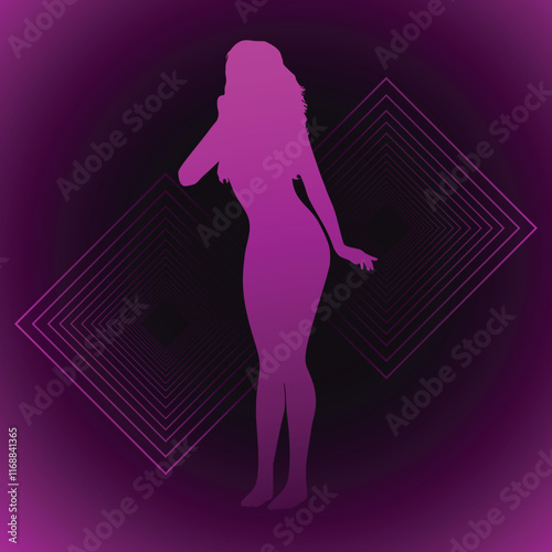 Design of fashion woman pose illustration