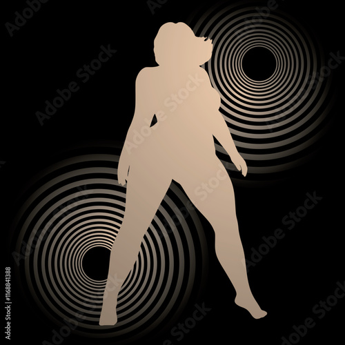 Design of elegant curvy model woman posing