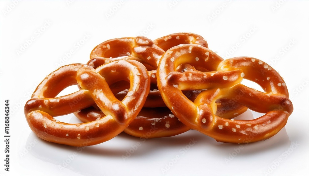 Classic Salty Pretzels on White Background Classic Salty Pretzels on White Background