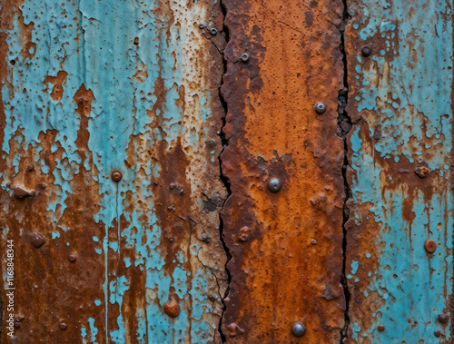 A highly detailed close-up of rusted iron, revealing layers of textured corrosion that have built up over time