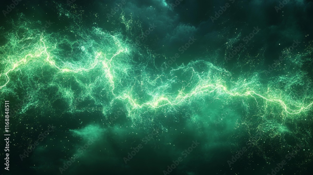 Electric Shock Effect on Green Background. Generative AI Electric Shock Effect on Green Background. Generative AI
