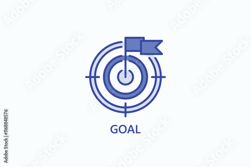 Goal isolated vector, icon or logo sign symbol illustration