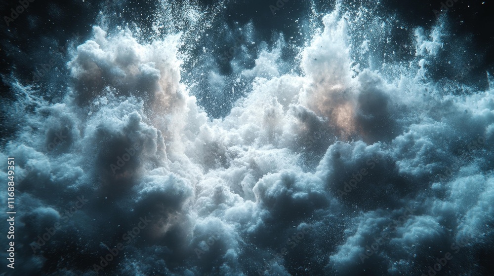 Obraz premium Dynamic Avalanche Effect with Black Background. Generative AI