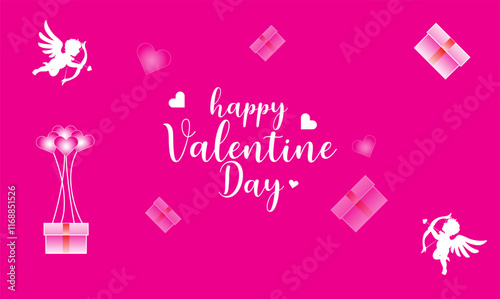 valentines day party poster, it has fairy, box and love in it
