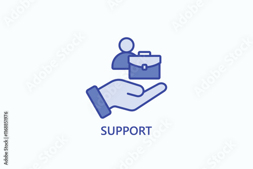 Support isolated vector, icon or logo sign symbol illustration