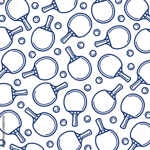 Ping Pong background, pattern set. Collection icons ping pong. Vector