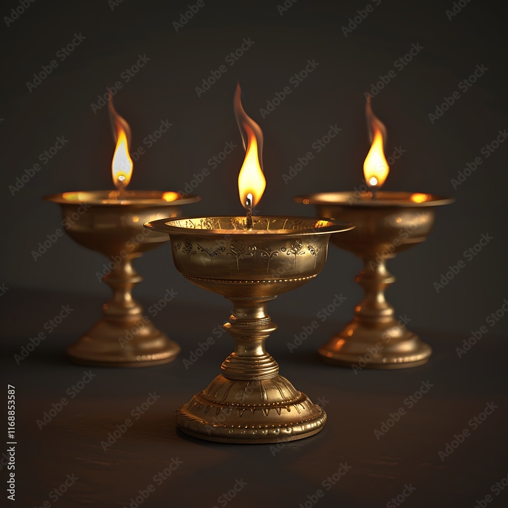 custom made wallpaper toronto digitalbrass diya lamps glowing in dark room with soft light