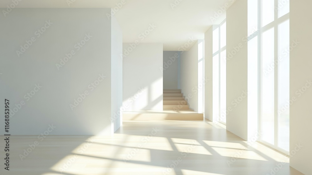 Fototapeta premium a minimalist child's room with a white background
