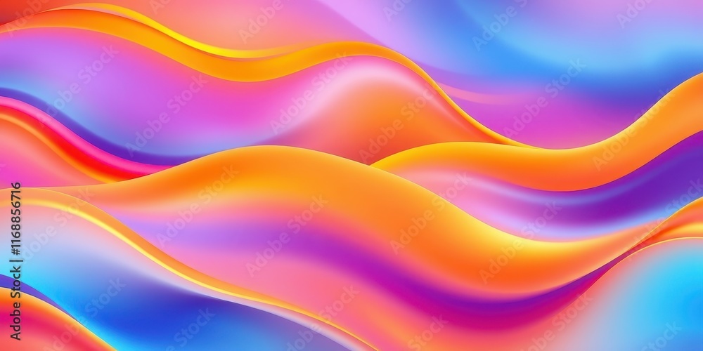 Obraz premium Abstract Vibrant Wave Pattern of Soothing Hues and Bright Colors