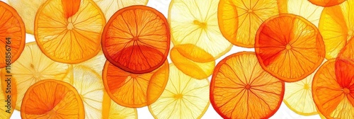 art of a pattern of orange slices on white background
