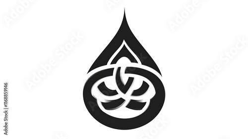 Abstract Teardrop Design With Celtic Knotwork