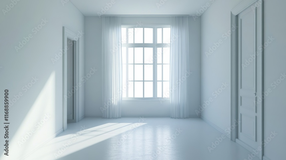 Obraz premium a minimalist child's room with a white background