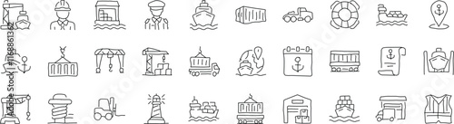 icon set handwriting travel illustration photo