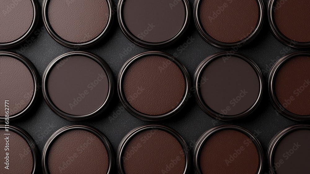 Dark and Rich Brown Paint Color Samples in Circular Containers Dark and Rich Brown Paint Color Samples in Circular Containers