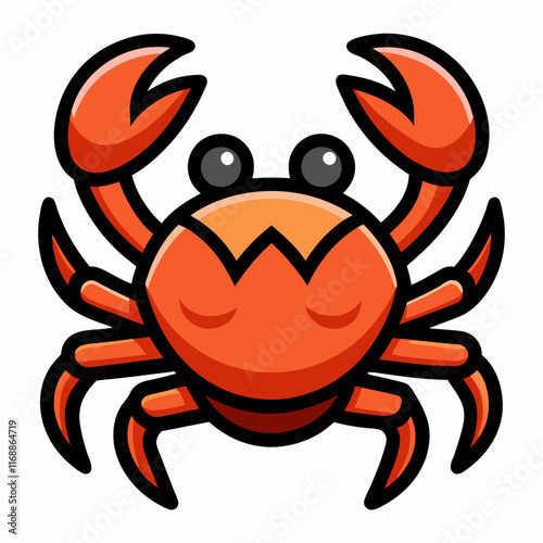 red crab on white background