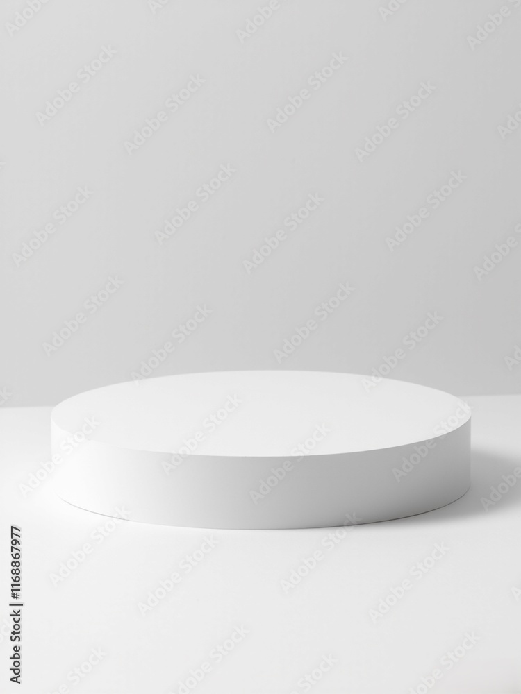 white empty podium on white background